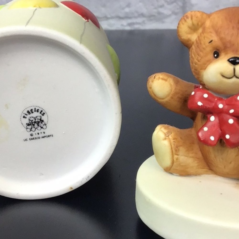 Vintage Enesco Rigglets Lucy & Me Teddy Bear Jar - Picture 3 of 4